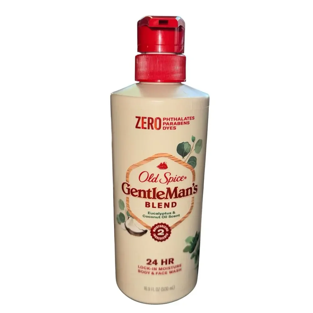 Old Spice Gentle Man's Blend Eucalyptus & Coconut Oil Body Face Wash 16.9 oz x2